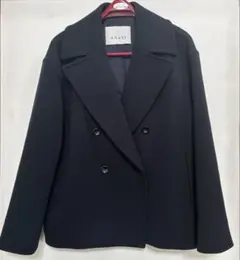 新品同様☆アクリス☆カシミヤ100% 黒 1枚仕立てダブルフェイス