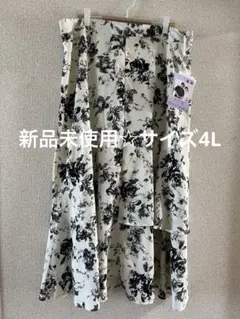 しまむら 大きいサイズ Hina×Taiyou 花柄 ロングスカート 4L