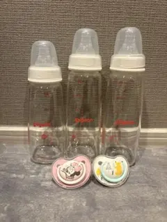 ピジョン 哺乳瓶 3本セット スリムタイプ　ミッキー デザイン　おしゃぶり