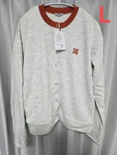 【新品未使用品】しまむら　田中里奈　配色スウェットカーディガン　中橙　L