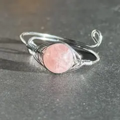 WR604FSS 天然石 パワーストーン ワイヤーリング ディープローズクォーツ