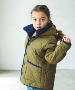 pairmanon＊ペアマノン＊フード襟付きパイピングキルトジャケットコート