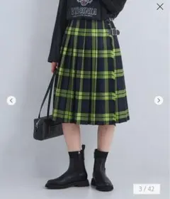 O’NEIL OF DUBLIN ひざ丈　スカート　ネイビー　グリーン