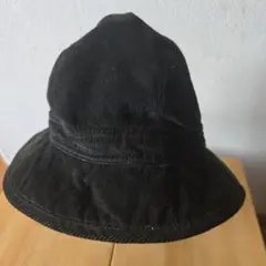 ブラック コーデュロイ バケットハット
