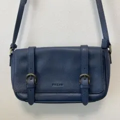 PALIO ネイビー レザーショルダーバッグ