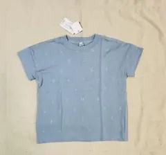 新品　西松屋キッズ　アルファベット　半袖Tシャツ　ライトブルー　サイズ110cmのサムネイル