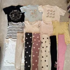 110cm相当 女の子 子供用服 まとめ売り 14点セット Tシャツ ボトムス