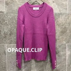 OPAQUE.CLIP オペークドットクリップ リブニット ピンク　S 袖ボタン