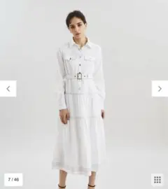 グレースコンチネンタル　配色ステッチシャツワンピース