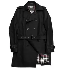 極美品 バーバリーブラックレーベル トレンチコート ベルト付き M ブラック