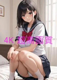 月屋 1点物 高画質 A4 ポスター アニメ イラスト セーラー服 #0167