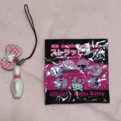 ROUND1 ストラップピン・Pink＆Black・リボンキティ