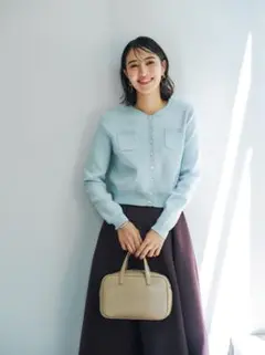 LAUBEBLANC ローブブラン　コンパクトクルーネックカーディガン