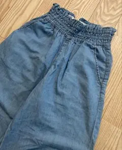 ジーユー　ライトデニムイージーワイドパンツ　150cm