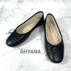 極美品◾️ディアーナ◾️ブラック　バレエシューズ リボン付き