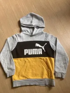 PUMA フード付きパーカー グレー/黒/黄