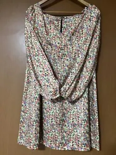 MILK FED. 花柄長袖カシュクールミニワンピースのサムネイル