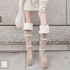 厚底ムートンニーハイブーツ GRL ロングブーツ