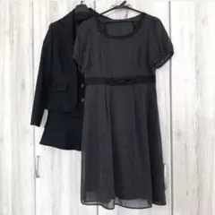 ⭐️フォーマルスーツ3点セット⭐️ 白黒、小さなドット柄　M size