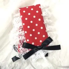 ハンドメイド ヘッドドレス ロリィタ 赤 ドット