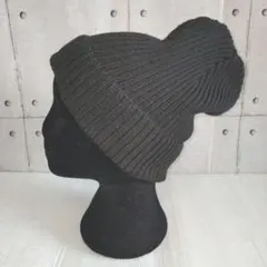 【美品】マウジー ニットキャップ グレー ビーニー クロスプラ moussy 黒