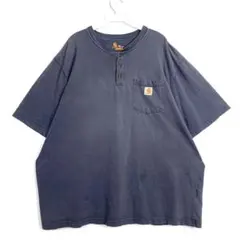 CarharttカーハートヘンリーネックTシャツグレーフェードビックTシャツ