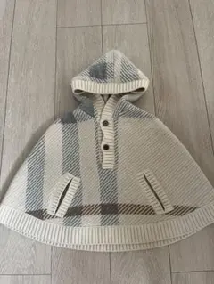 BURBERRY フード付きポンチョ ベージュ・グレー