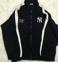 オーバーサイズ スタンドネック ナイロントラックブルゾン ヤンキース ブラック