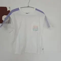FILA メッシュスリーブTシャツ ホワイト/パープル