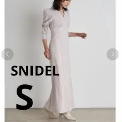 SNIDEL パフスリーブスイッチングワンピース ピンク