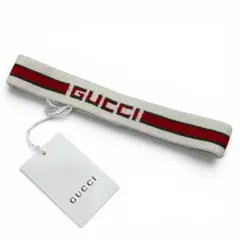 GUCCI グッチ ヘアバンド シェリーライン ロゴ アイボリー M 54 美品のサムネイル
