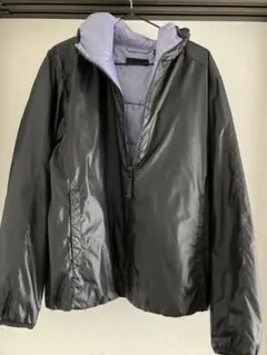 UNIQLO フードナイロンジャケット L 黒/紫