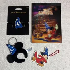 ディズニーリゾート　ファンタジア　魔法使いの弟子　メモ帳　キーホルダー　ヘアゴム