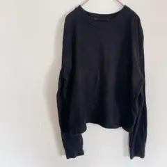 黒　ブラック　フリース　長袖　トレーナー　シンプル