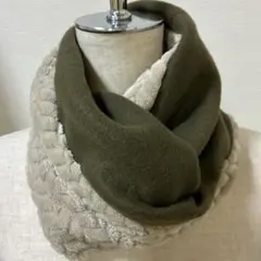 お得❤️カーキ❤️ジャガードボア　フリース　スヌード　マフラー　ベージュ