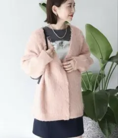 アメリカンホリック　カールシャギーカーディガン　М　ピンク