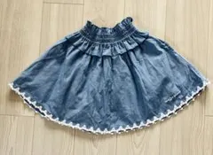 【美品】mezzo piano スカート 120 フリル デニム風 女の子