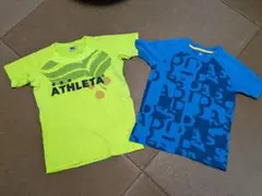 ATHLETA 蛍光イエロー・adidas青 Tシャツ 2枚セット　サイズ140