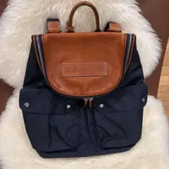 定価13.6万 極美品 フェリージ 15/54 ソリーゾ リュック ネイビー×茶のサムネイル