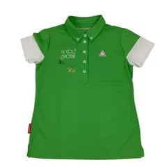 ルコックスポルティフ レディース ゴルフウェア 半袖 ポロシャツ 緑 M