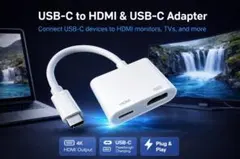 USB-C to HDMI & USB-C 変換アダプター 4K対応 充電可
