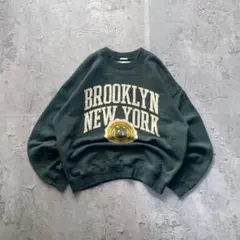 アバクロ USA古着 NYC プリント スウェット トレーナー グリーン