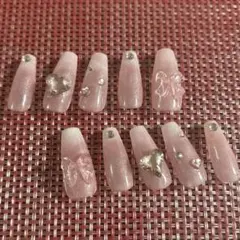 【現品】ネイルチップ 韓国 ワンホン ちゅるん マグ ピンク ベイビーブーマー