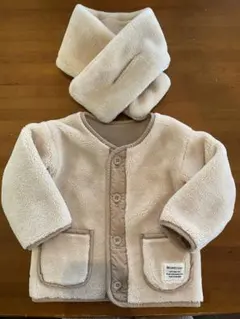 BEAMSmini ビームスミニ マフラー付 ボアフリースブルゾンアウター 90