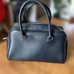 CHRISTIAN VILLA ブラックレザーハンドバッグのサムネイル