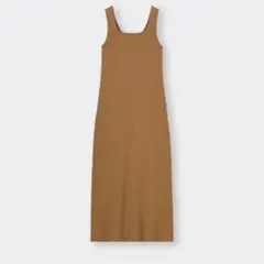 XLサイズ ブラウン ノースリーブ ニットワンピース gu