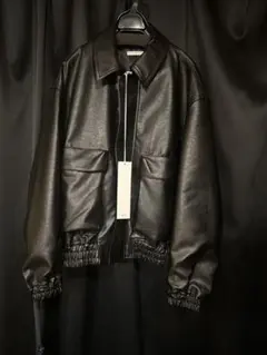 【WYM LIDNM】レザーブルゾン レザージャケット Sサイズ　Black