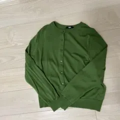 ユニクロ★メリノウールカーディガン、XL、グリーン、現行品