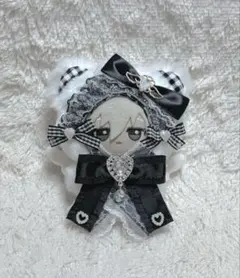 着ぐるみ　くま　ぬい服　ちびぐるみ　11センチ　フープ付き　白　チェック