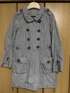 チェック柄ダブルブレストトレンチコート